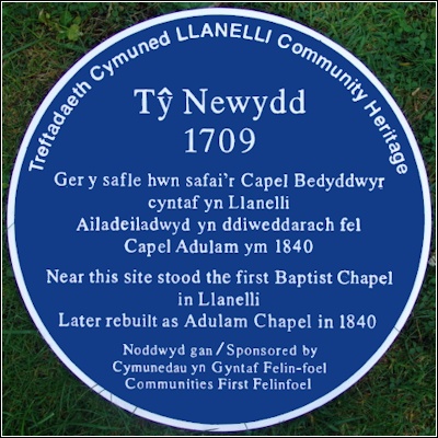 Adulum blue plaque Llanelli