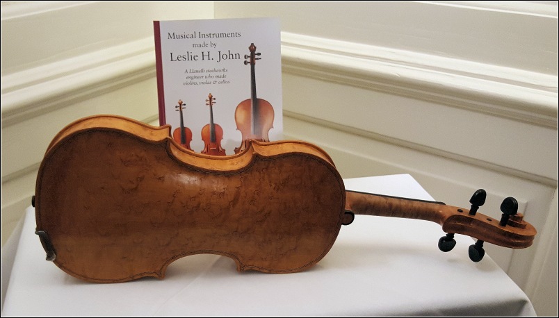 Musical Instruments made by Leslie H. John ~ Violin and book Musical Instruments made by Leslie H. John ~ Violin and book