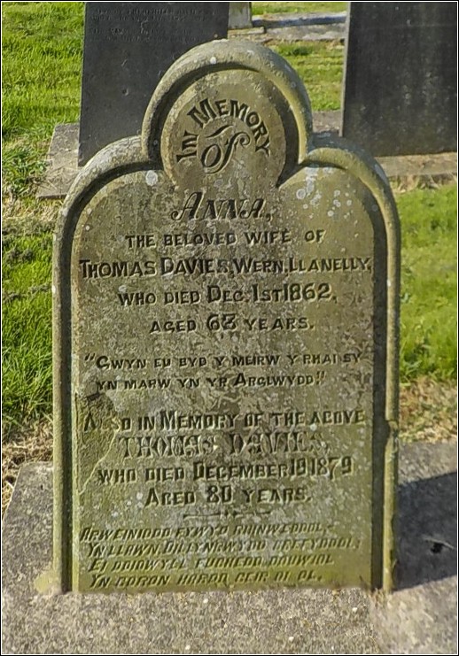 Grave of Anna, wife of Thomas Davies Grave of Anna, wife of Thomas Davies