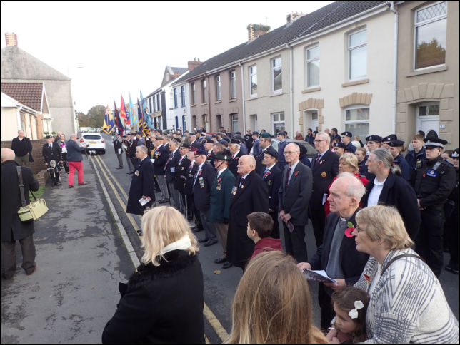 Llanelli Veterans parade before the Memorial Garden Llanelli Veterans parade before the Memorial Garden