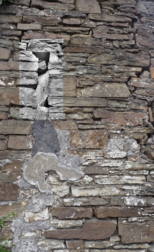 Tithe Barn side wall 01 Ventilator slit partially filled Tithe Barn side wall 01 Ventilator slit partially filled