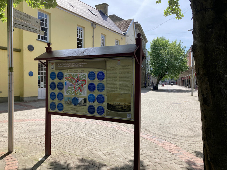 Town Centre Interpretive Panel Viewed form Church Side